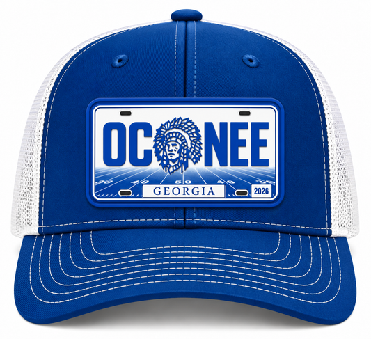 Football License Plate PVC Patch Hat (Richardson 112)