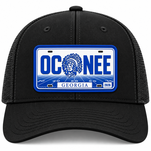 Football License Plate PVC Patch Hat (Richardson 112)