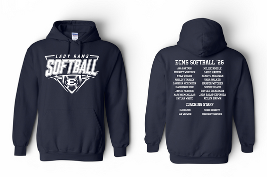 ECMS Softball Hoodie (Names on Back)
